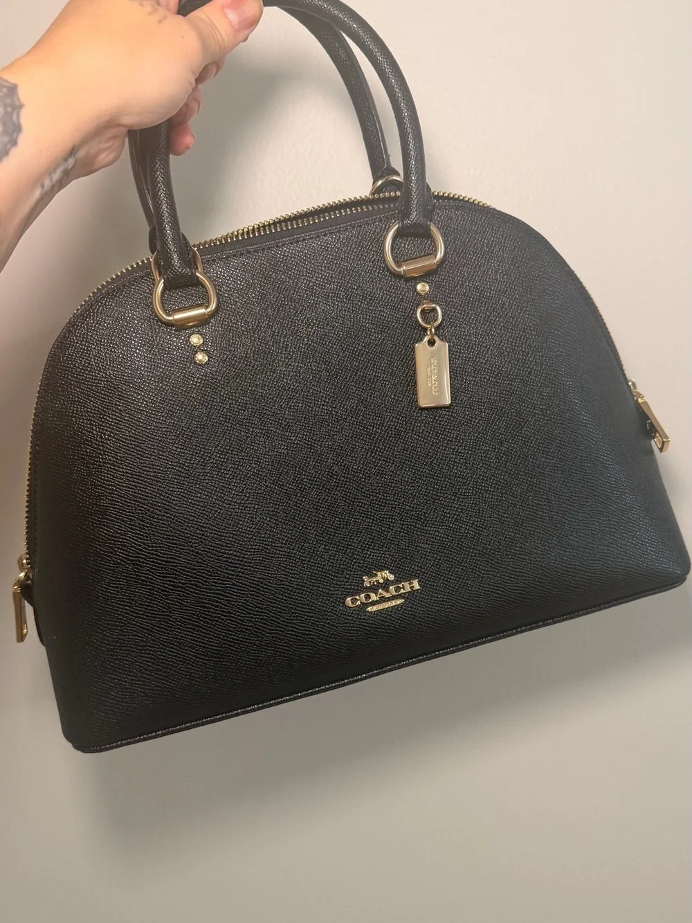 Coach Mini Sierra Satchel - Black Leather Gold Hardware